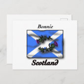 Carte Postale Drapeau de chardon de Bonnie Scotland (Devant / Derrière)