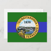 Carte Postale Drapeau de Chattanooga, Tennessee (Devant / Derrière)