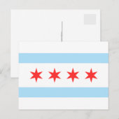 Carte Postale Drapeau de Chicago (Devant / Derrière)