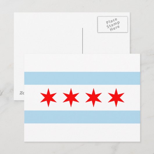 Carte Postale Drapeau de Chicago (Devant / Derrière)