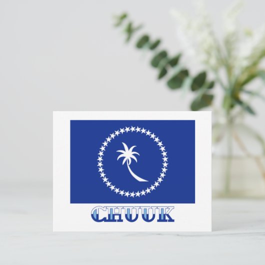 Carte Postale Drapeau de Chuuk, avec nom (Debout devant)