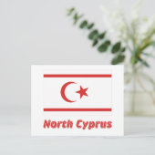 Carte Postale Drapeau de Chypre du Nord avec nom (Debout devant)