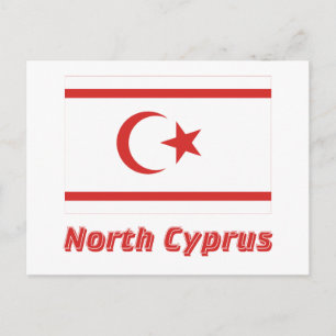 Carte Postale Drapeau de Chypre-Nord portant le nom