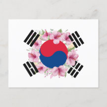 Carte postale Drapeau De Corée Du Sud Mugunghwa