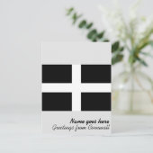 Carte Postale Drapeau de Cornouailles (Cornwall) (Comté d'Anglet (Debout devant)