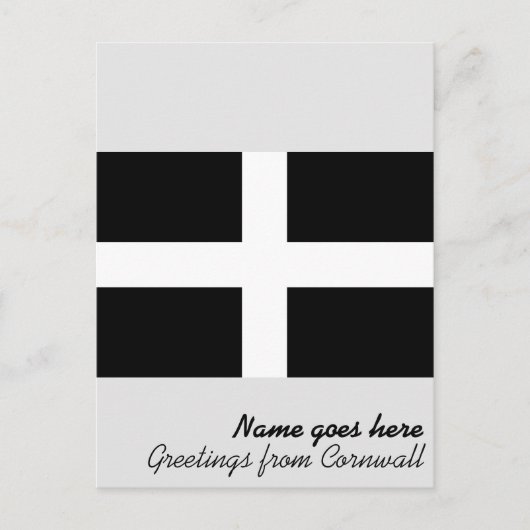 Carte Postale Drapeau de Cornouailles (Cornwall) (Comté d'Anglet (Devant)