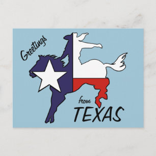 Carte Postale Drapeau de cow-boy de cheval du Texas