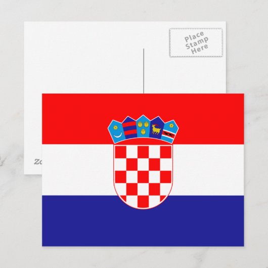 Carte postale Drapeau de Croatie (Devant / Derrière)