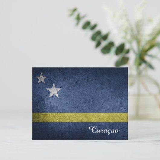 Carte Postale Drapeau de Curaçao (Debout devant)