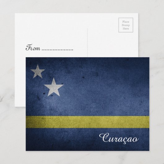 Carte Postale Drapeau de Curaçao (Devant / Derrière)