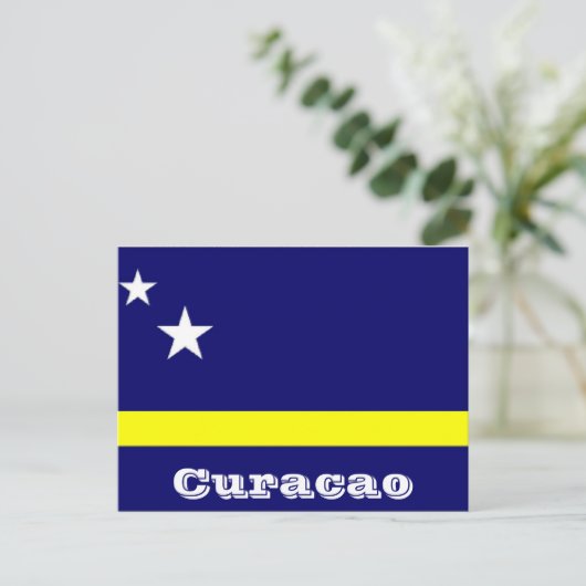 Carte Postale Drapeau de Curacao (Debout devant)