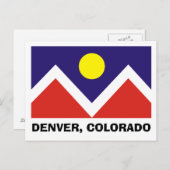 Carte Postale Drapeau de Denver, le Colorado (Devant / Derrière)