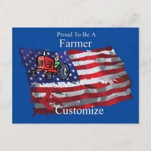Carte Postale Drapeau de fermier patriotique fier Thunder_Cove