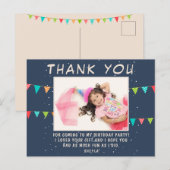 Carte Postale Drapeau de fête d'anniversaire Photo Merci (Devant / Derrière)