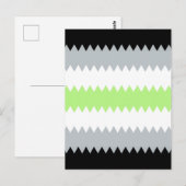 Carte Postale Drapeau de fierté Agender Abstrait Groovy Boho Zig (Devant / Derrière)
