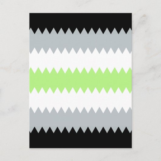 Carte Postale Drapeau de fierté Agender Abstrait Groovy Boho Zig (Devant)
