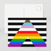 Carte Postale Drapeau de fierté allié du progrès LGBTQ (Devant / Derrière)