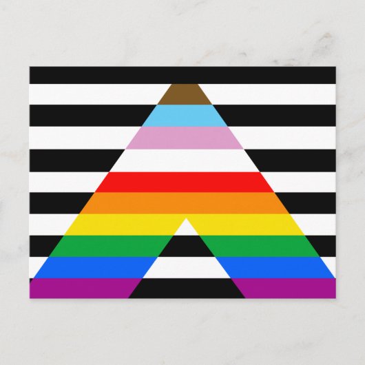 Carte Postale Drapeau de fierté allié du progrès LGBTQ (Devant)