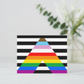Carte Postale Drapeau de fierté allié du progrès LGBTQ (Debout devant)