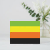 Carte Postale Drapeau de fierté aromantique (Debout devant)