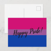 Carte Postale Drapeau de fierté bisexuel (Devant / Derrière)