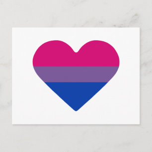 Carte Postale Drapeau de fierté bisexuel cœur