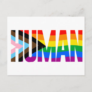 Carte Postale Drapeau de fierté d'inclusivité humaine