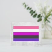 Carte Postale Drapeau de fierté genderfluid (Debout devant)