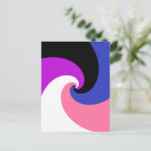 Carte Postale Drapeau de fierté Genderfluid Abstrait Spirale Boh (Debout devant)