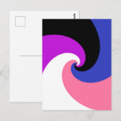 Carte Postale Drapeau de fierté Genderfluid Abstrait Spirale Boh (Devant / Derrière)