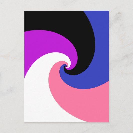 Carte Postale Drapeau de fierté Genderfluid Abstrait Spirale Boh (Devant)