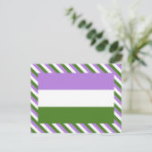 Carte Postale Drapeau de fierté genderqueer (Debout devant)