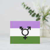 Carte Postale Drapeau de fierté genderqueer (Debout devant)