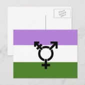 Carte Postale Drapeau de fierté genderqueer (Devant / Derrière)