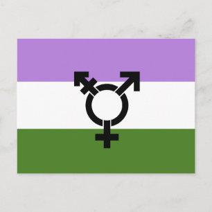 Carte Postale Drapeau de fierté genderqueer