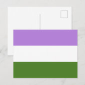 Carte Postale Drapeau de fierté genderqueer (Devant / Derrière)