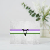 Carte Postale Drapeau de fierté genderqueer (Debout devant)