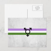 Carte Postale Drapeau de fierté genderqueer (Devant / Derrière)