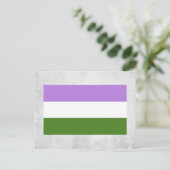 Carte Postale Drapeau de fierté genderqueer (Debout devant)
