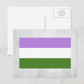 Carte Postale Drapeau de fierté genderqueer (Devant / Derrière)