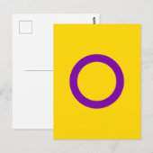 Carte Postale Drapeau de fierté intersexe (Devant / Derrière)