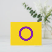 Carte Postale Drapeau de fierté intersexe (Debout devant)