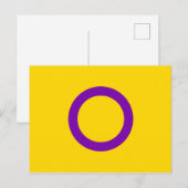 Carte Postale Drapeau de fierté intersexe (Devant / Derrière)