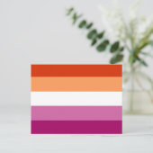 Carte Postale Drapeau de fierté lesbienne (5 bandes) (Debout devant)