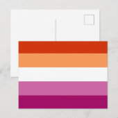 Carte Postale Drapeau de fierté lesbienne (5 bandes) (Devant / Derrière)