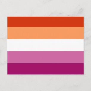 Carte Postale Drapeau de fierté lesbienne (5 bandes)