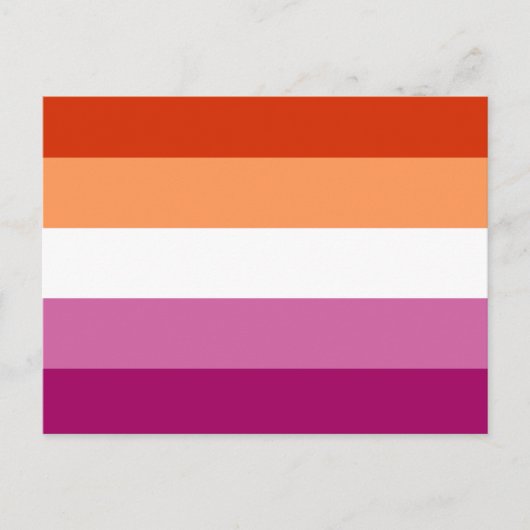 Carte Postale Drapeau de fierté lesbienne (5 bandes) (Devant)