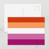 Carte Postale Drapeau de fierté lesbienne (5 bandes) (Devant / Derrière)