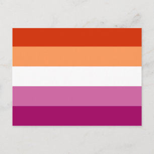 Carte Postale Drapeau de fierté lesbienne (5 bandes)