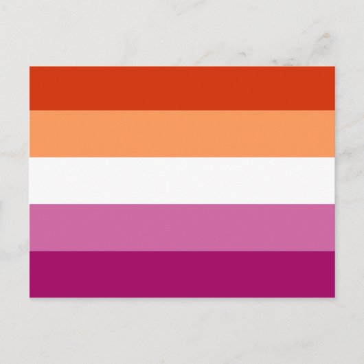 Carte Postale Drapeau de fierté lesbienne (5 bandes) (Devant)